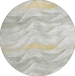 Piper Looms Chantille Waves ACN1622 Silver Machine Washable Area Rug Round Main Image