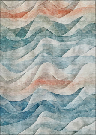 Piper Looms Chantille Waves ACN1623 Teal Machine Washable Area Rug main image