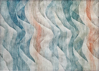Piper Looms Chantille Waves ACN1623 Teal Machine Washable Area Rug Scatter Main Image