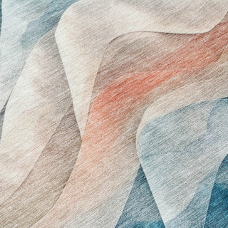 Piper Looms Chantille Waves ACN1623 Teal Machine Washable Area Rug Swatch Image