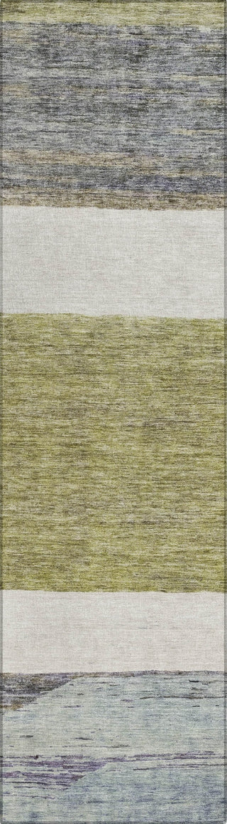 Piper Looms Chantille Stripes ACN1624 Aloe Machine Washable Area Rug Runner Main Image