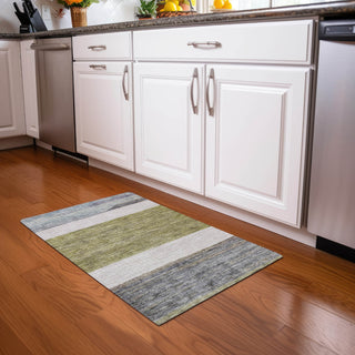 Piper Looms Chantille Stripes ACN1624 Aloe Machine Washable Area Rug Scatter Lifestyle Image Feature