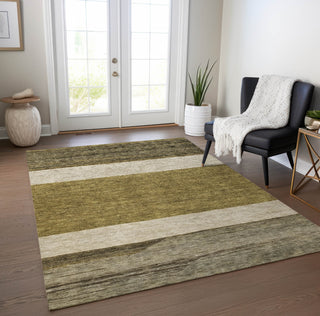 Piper Looms Chantille Stripes ACN1624 Coffee Machine Washable Area Rug Lifestyle Image Feature