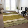 Piper Looms Chantille Stripes ACN1624 Gold Machine Washable Area Rug Lifestyle Image Feature