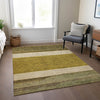 Piper Looms Chantille Stripes ACN1624 Gold Machine Washable Area Rug Lifestyle Image Feature