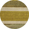 Piper Looms Chantille Stripes ACN1624 Gold Machine Washable Area Rug Round Main Image