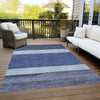 Piper Looms Chantille Stripes ACN1624 Navy Machine Washable Area Rug Outdoor Lifestyle Image Feature