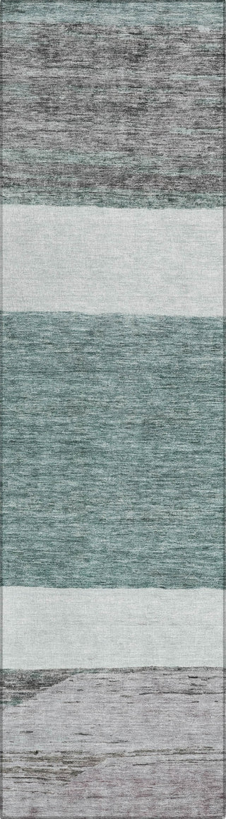 Piper Looms Chantille Stripes ACN1624 Teal Machine Washable Area Rug Runner Main Image