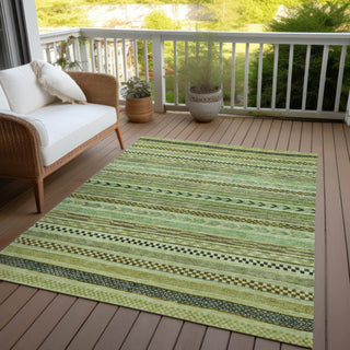 Piper Looms Chantille Stripes ACN1625 Aloe Machine Washable Area Rug Outdoor Lifestyle Image Feature