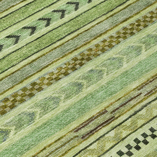 Piper Looms Chantille Stripes ACN1625 Aloe Machine Washable Area Rug Swatch Image