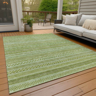 Piper Looms Chantille Stripes ACN1625 Cactus Machine Washable Area Rug Outdoor Lifestyle Image Feature