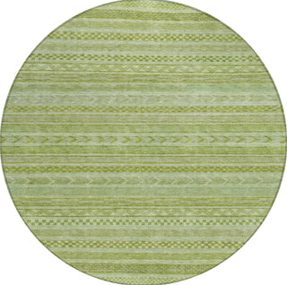 Piper Looms Chantille Stripes ACN1625 Cactus Machine Washable Area Rug Round Main Image