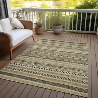 Piper Looms Chantille Stripes ACN1625 Chocolate Machine Washable Area Rug Outdoor Lifestyle Image Feature