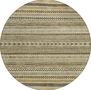 Piper Looms Chantille Stripes ACN1625 Chocolate Machine Washable Area Rug Round Main Image