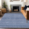 Piper Looms Chantille Stripes ACN1625 Denim Machine Washable Area Rug Lifestyle Image Feature