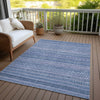 Piper Looms Chantille Stripes ACN1625 Denim Machine Washable Area Rug Outdoor Lifestyle Image Feature