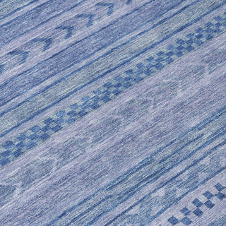 Piper Looms Chantille Stripes ACN1625 Denim Machine Washable Area Rug Swatch Image