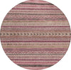 Piper Looms Chantille Stripes ACN1625 Pink Machine Washable Area Rug Round Main Image