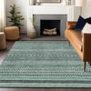 Piper Looms Chantille Stripes ACN1625 Teal Machine Washable Area Rug Lifestyle Image Feature