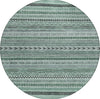Piper Looms Chantille Stripes ACN1625 Teal Machine Washable Area Rug Round Main Image