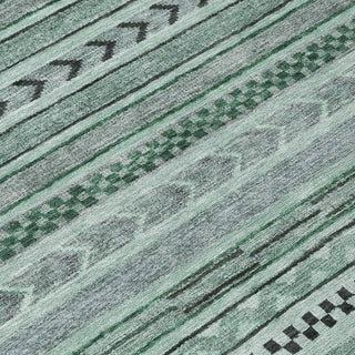 Piper Looms Chantille Stripes ACN1625 Teal Machine Washable Area Rug Swatch Image