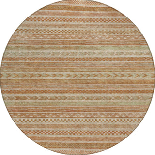 Piper Looms Chantille Stripes ACN1625 Terracotta Machine Washable Area Rug Round Main Image