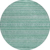Piper Looms Chantille Stripes ACN1625 Turquoise Machine Washable Area Rug Round Main Image