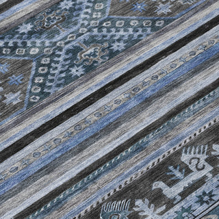 Piper Looms Chantille Global ACN1626 Blue Machine Washable Area Rug Swatch Image