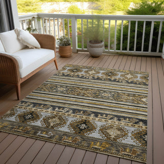 Piper Looms Chantille Global ACN1626 Chocolate Machine Washable Area Rug Outdoor Lifestyle Image Feature