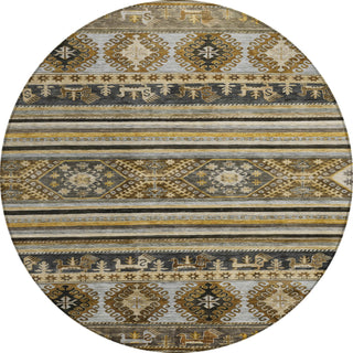 Piper Looms Chantille Global ACN1626 Chocolate Machine Washable Area Rug Round Main Image