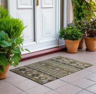 Piper Looms Chantille Global ACN1626 Chocolate Machine Washable Area Rug Scatter Outdoor Lifestyle Image Feature