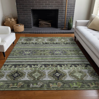Piper Looms Chantille Global ACN1626 Fern Machine Washable Area Rug Lifestyle Image Feature