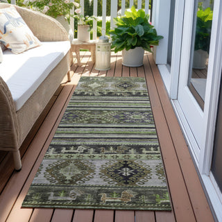 Piper Looms Chantille Global ACN1626 Fern Machine Washable Area Rug Runner Outdoor Lifestyle Image Feature