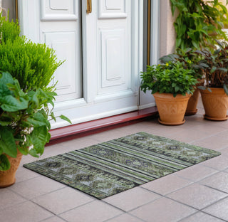 Piper Looms Chantille Global ACN1626 Fern Machine Washable Area Rug Scatter Outdoor Lifestyle Image Feature