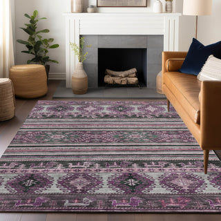 Piper Looms Chantille Global ACN1626 Purple Machine Washable Area Rug Lifestyle Image Feature