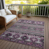 Piper Looms Chantille Global ACN1626 Purple Machine Washable Area Rug Outdoor Lifestyle Image Feature