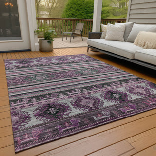 Piper Looms Chantille Global ACN1626 Purple Machine Washable Area Rug Outdoor Lifestyle Image Feature