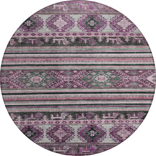 Piper Looms Chantille Global ACN1626 Purple Machine Washable Area Rug Round Main Image