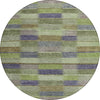 Piper Looms Chantille Stripes ACN1628 Aloe Machine Washable Area Rug Round Main Image