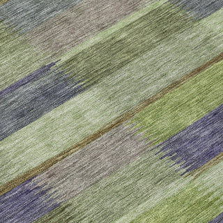 Piper Looms Chantille Stripes ACN1628 Aloe Machine Washable Area Rug Swatch Image
