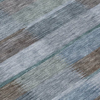 Piper Looms Chantille Stripes ACN1628 Blue Machine Washable Area Rug Swatch Image