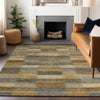 Piper Looms Chantille Stripes ACN1628 Brown Machine Washable Area Rug Lifestyle Image Feature