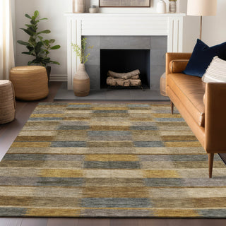 Piper Looms Chantille Stripes ACN1628 Brown Machine Washable Area Rug Lifestyle Image Feature