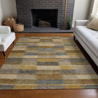 Piper Looms Chantille Stripes ACN1628 Brown Machine Washable Area Rug Lifestyle Image Feature