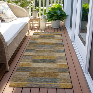Piper Looms Chantille Stripes ACN1628 Brown Machine Washable Area Rug Runner Outdoor Lifestyle Image Feature