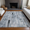 Piper Looms Chantille Stripes ACN1630 Blue Machine Washable Area Rug Lifestyle Image Feature