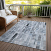 Piper Looms Chantille Stripes ACN1630 Blue Machine Washable Area Rug Outdoor Lifestyle Image Feature