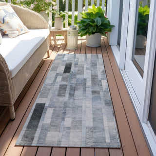 Piper Looms Chantille Stripes ACN1630 Blue Machine Washable Area Rug Runner Outdoor Lifestyle Image Feature