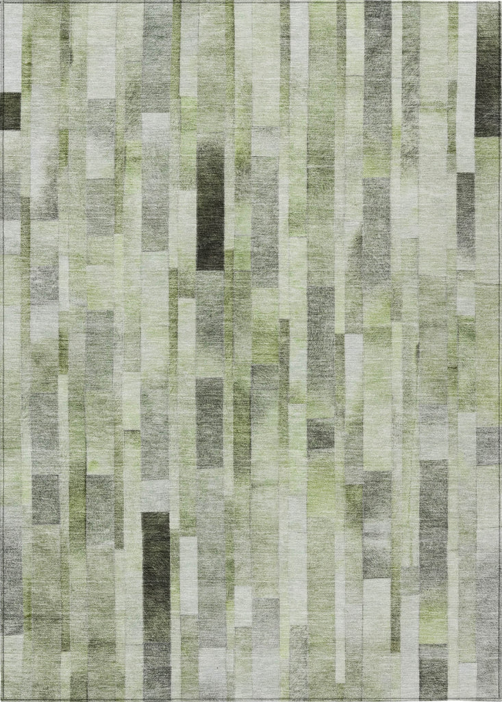 Piper Looms Chantille Stripes ACN1630 Green Machine Washable Area Rug main image