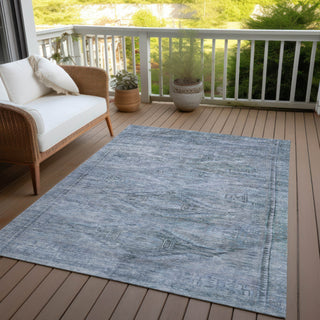 Piper Looms Chantille Global ACN1631 Sky Machine Washable Area Rug Outdoor Lifestyle Image Feature